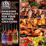 Da Kine Hawaiian Hot Sauce Sampler - Hot Soy, Mustard & Classic - Made with Pineapple Juice for Meat Tenderizing, Ideal for Marinades and Dipping