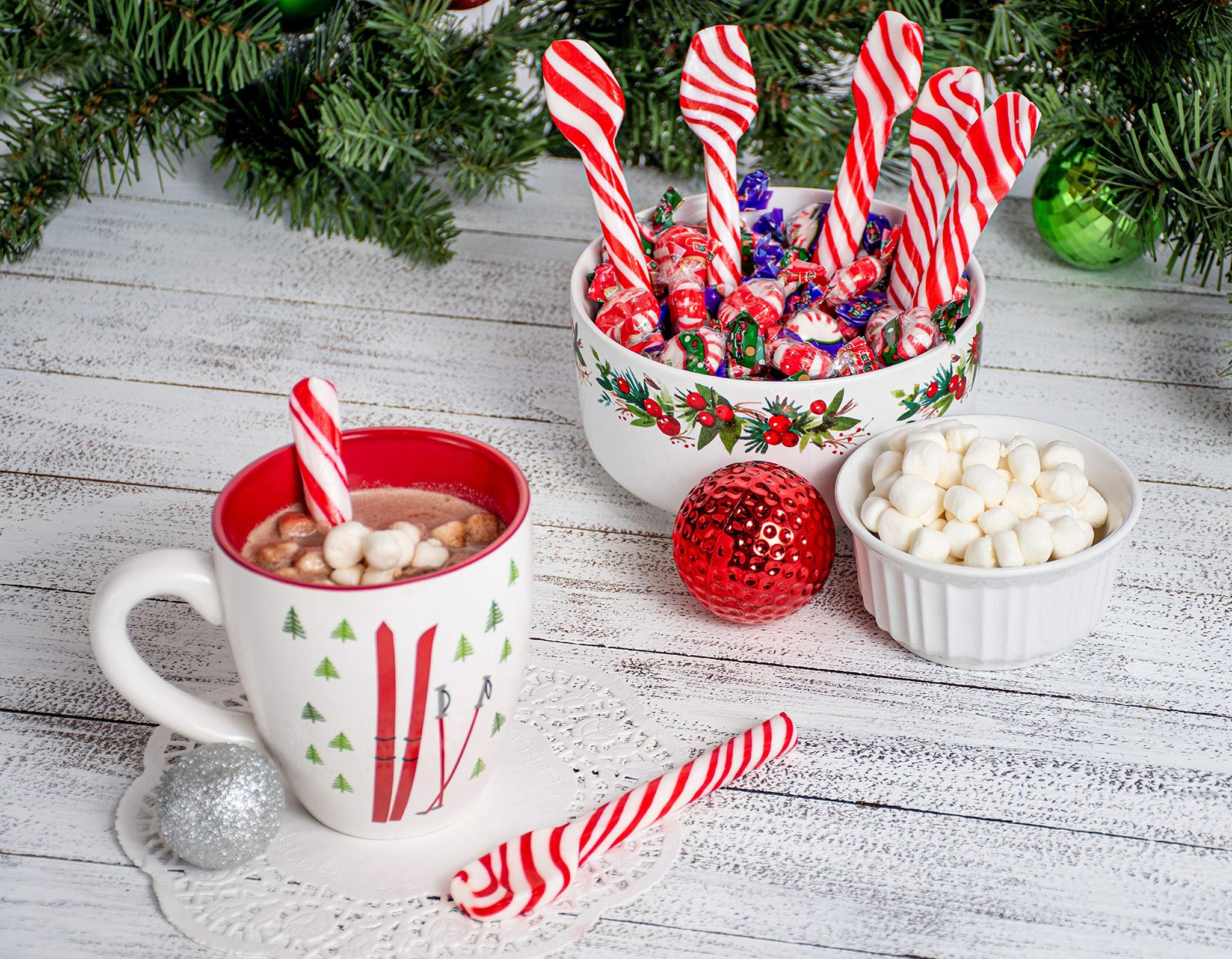 Candy Cane Spoons Peppermint Flavored - 12 Count
