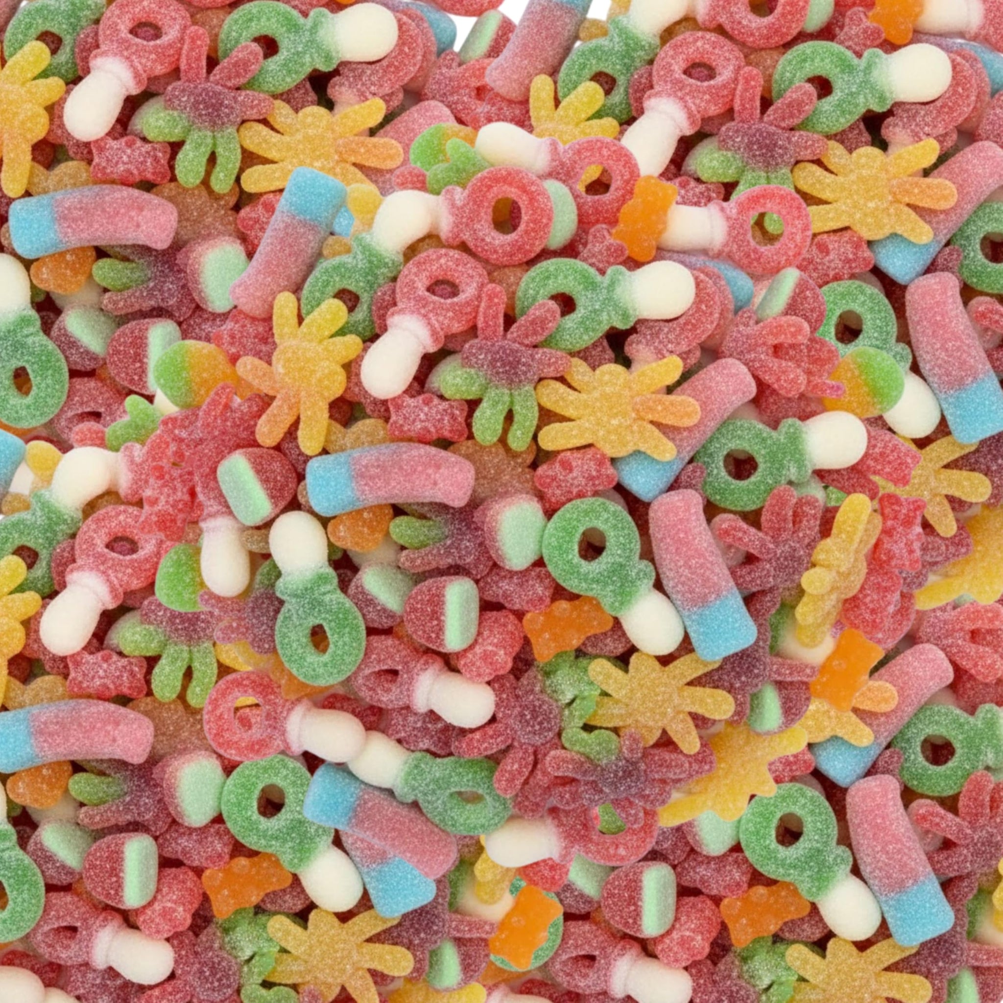 ASSORTIT Premium Unwrapped Fun Sour Gummy Mix Candy Bulk Variety Pack 4.4 Lbs - Assorted Bulk Candies Tropical Fruit Gummies, Perfect For Parties