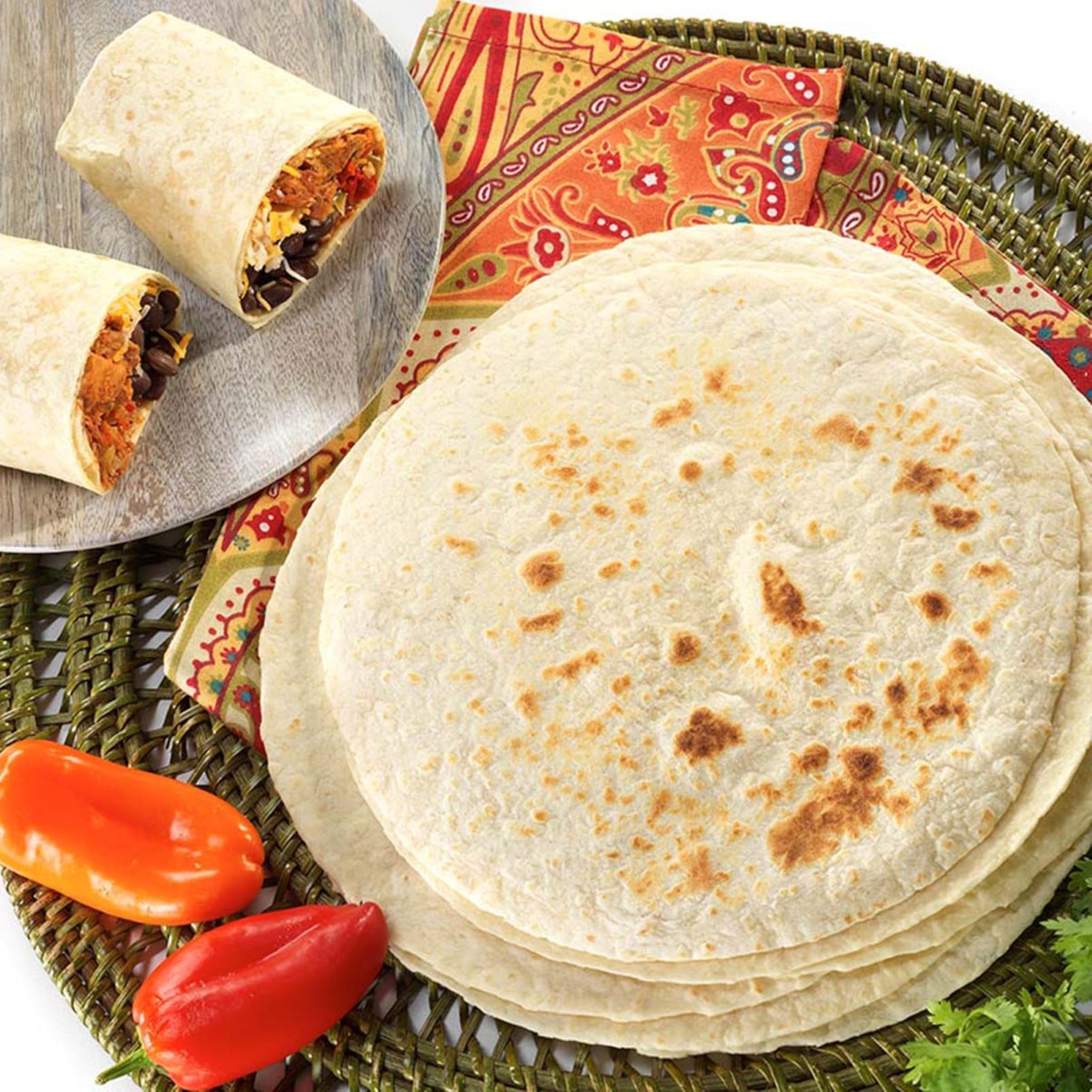 WiO SmartFoods™ 8" Low Carb Tortillas, 10-Count Keto-Friendly, Fat-Free, High Protein, Handcrafted, All-Natural, Fresh, and Delicious Healthy Wraps