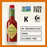 TABASCO® Brand Cayenne Garlic Pepper Sauce, Mild Hot Sauce, Glass Bottle, Smoky & Zesty Blend with Savory Garlic, Bold Flavor, Great for Italian