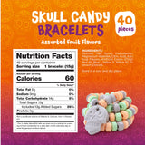 Skull Candy Bracelets - 40 Count - Candy Bracelets Individually Wrapped - Fun Candies for Goodie Bags and Classroom Rewards - Party Favors by Funtasty