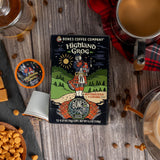 Bones Coffee Company Flavored Coffee Bones Cups Highland Grog Butterscotch Caramel | 12ct Single-Serve Coffee Pods Compatible with Keurig 1.0 & 2.0