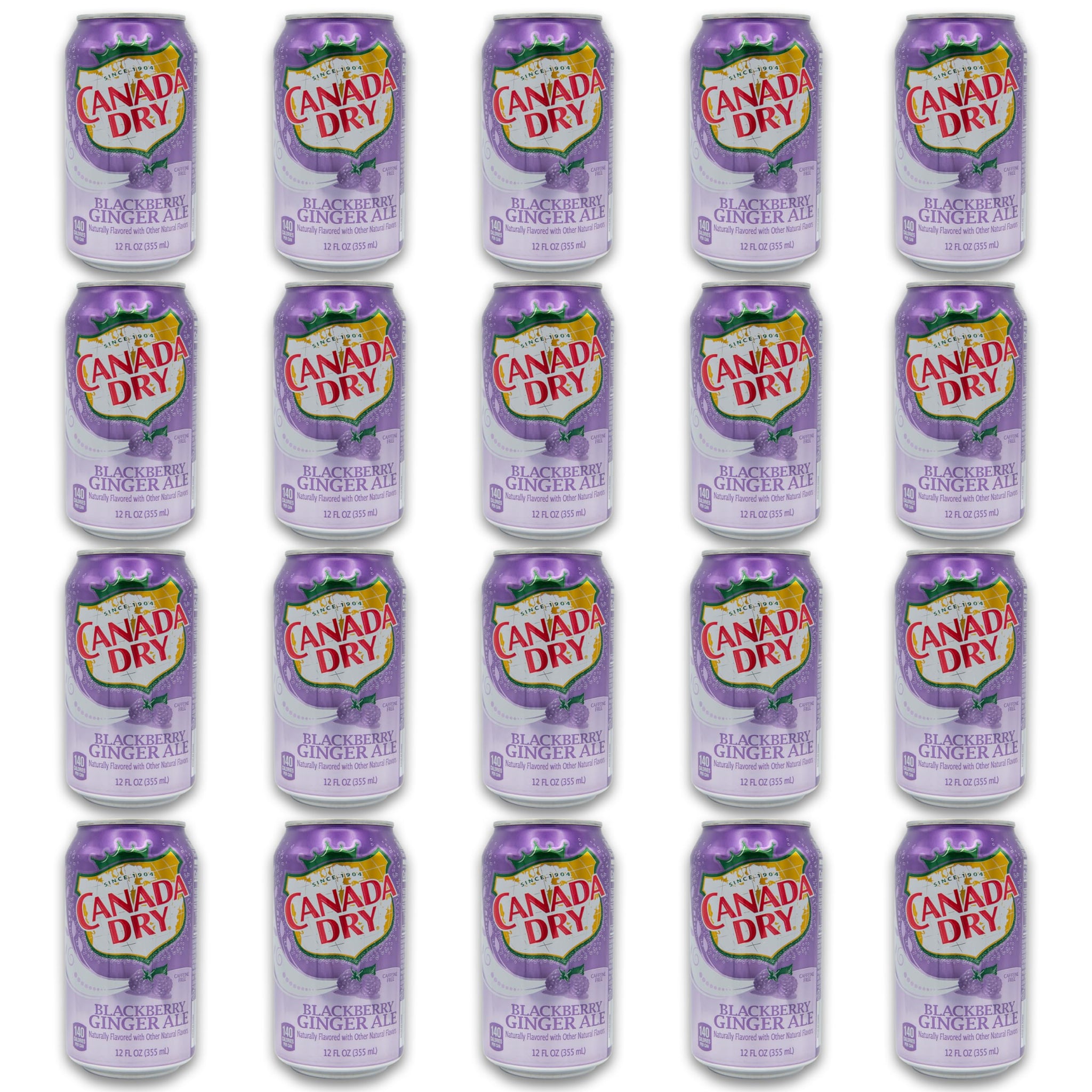 Blackberry Ginger Ale Bundle - Includes 20 Blackberry Ginger Ale cans of 12 oz each by Canada dry Ginger Ale - Ginger Ale Soda Bundle by Despensa