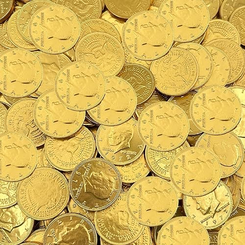 Chocolate Coins | 2 Pound Bag | Gold Coins Chocolate | Individually Wrapped Pirate Coin Candy | Bulk Gold Candy for Goodie Bags, Parties & Holiday