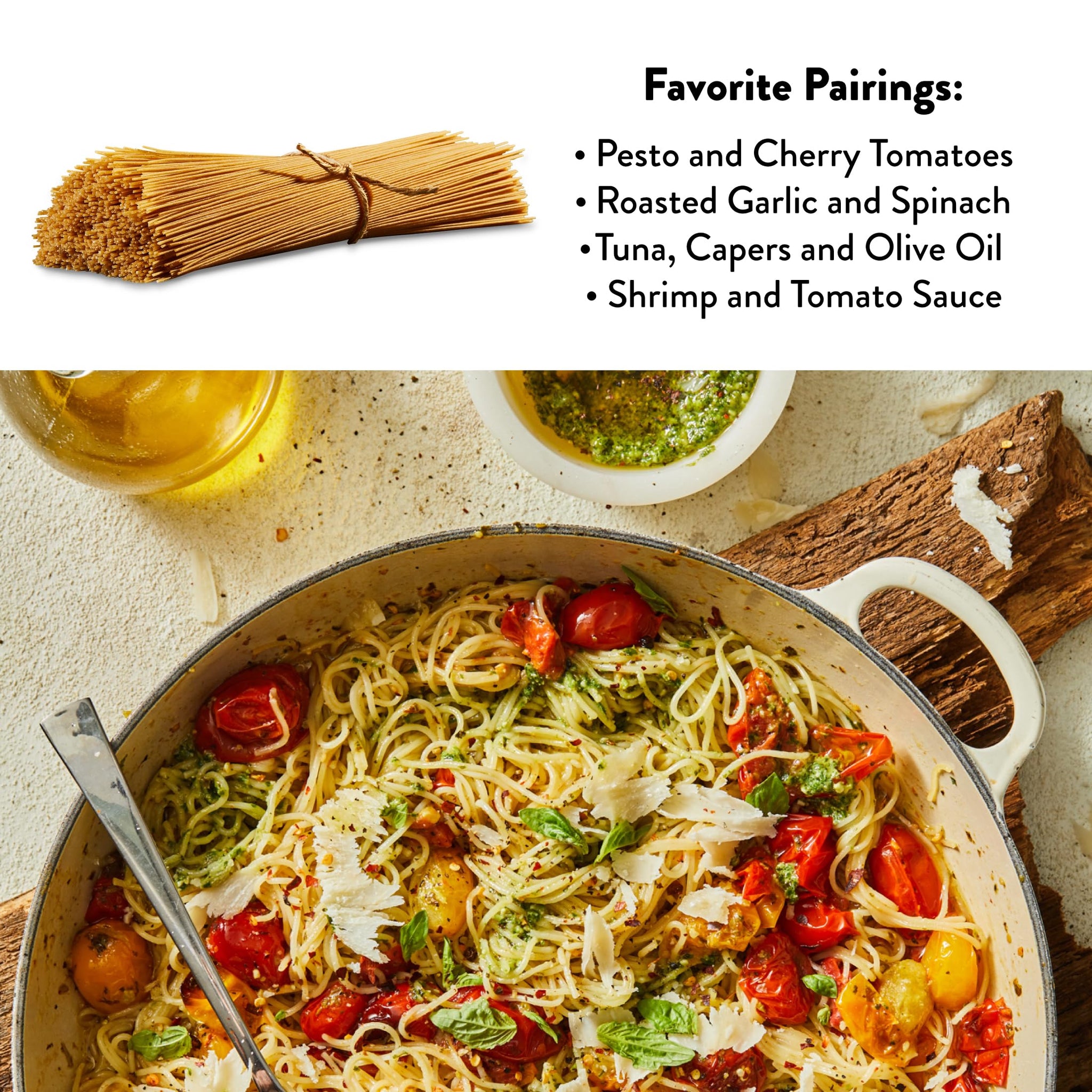 DeLallo Whole Wheat Capellini Pasta, 1 Pound Bag, 8 Pack, Authentic Angel Hair Noodles, 100% Durum Wheat, Made in Italy
