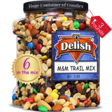 M&M's Classic Trail Mix by It's Delish, 3 lb Reusable Jumbo Container | Gourmet Chocolate M and M Trail Mix with Dried Fruit and Nuts | Sweet
