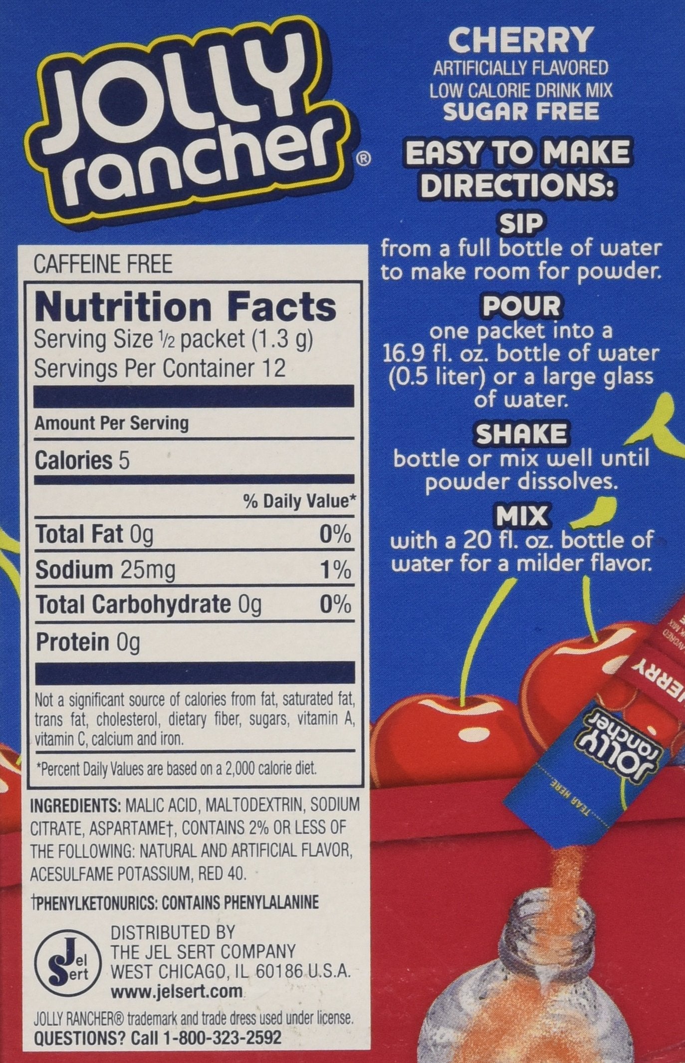 Jolly Rancher Singles-to-go Sugar Free Cherry Drink Mix