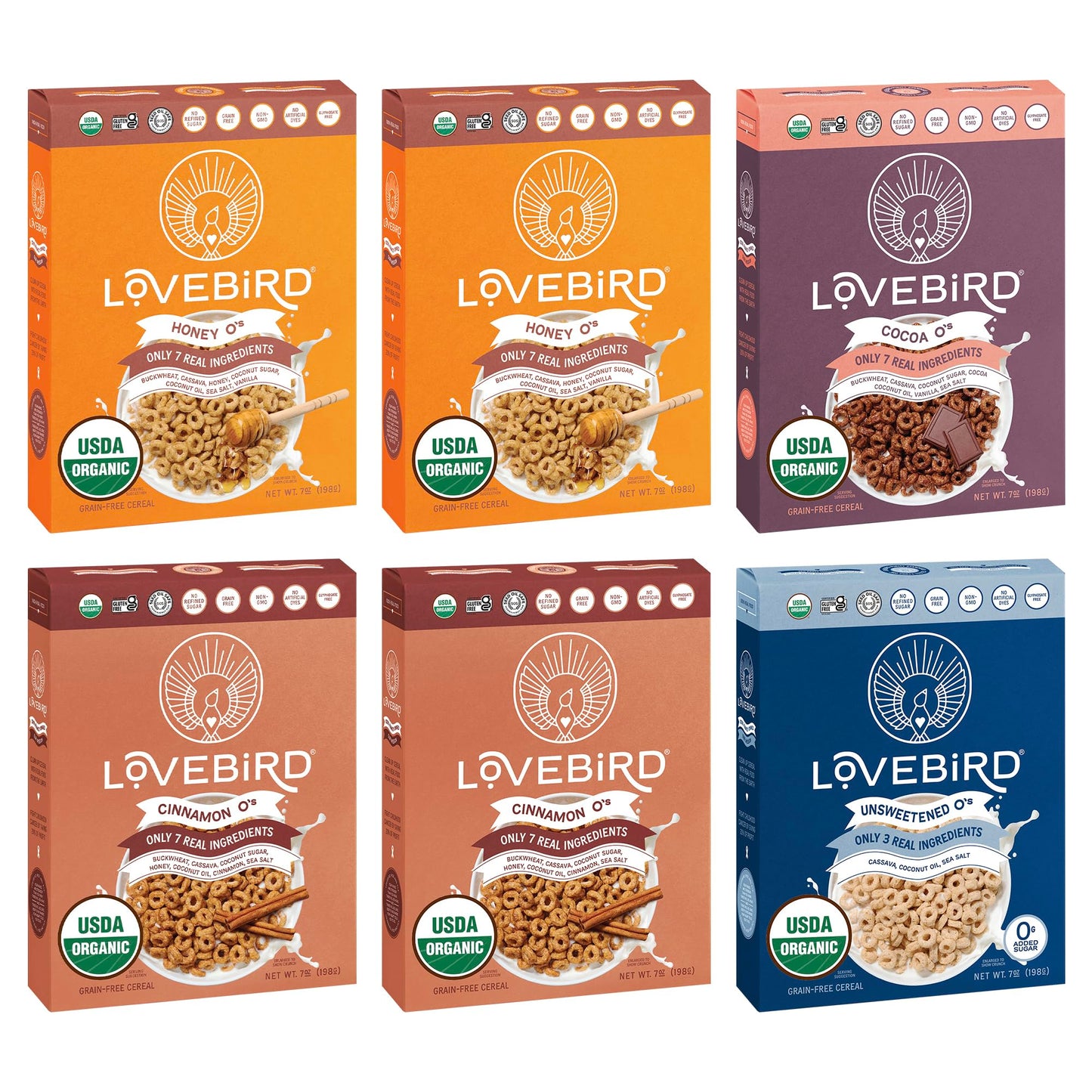 Lovebird Organic Cereal That Actually Tastes Good - 100% Real Food & Healthy Gluten Free Cereal, No Refined Sugar, Paleo, Keto Friendly Healthy Snacks