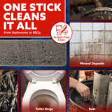 4-Pack PUMIE Heavy Duty Pumice Scouring Stick, with Flexi Scour Pad, Pumice Stone for Cleaning Tough Bathroom, Kitchen Stain, Grills, Pool, Scouring