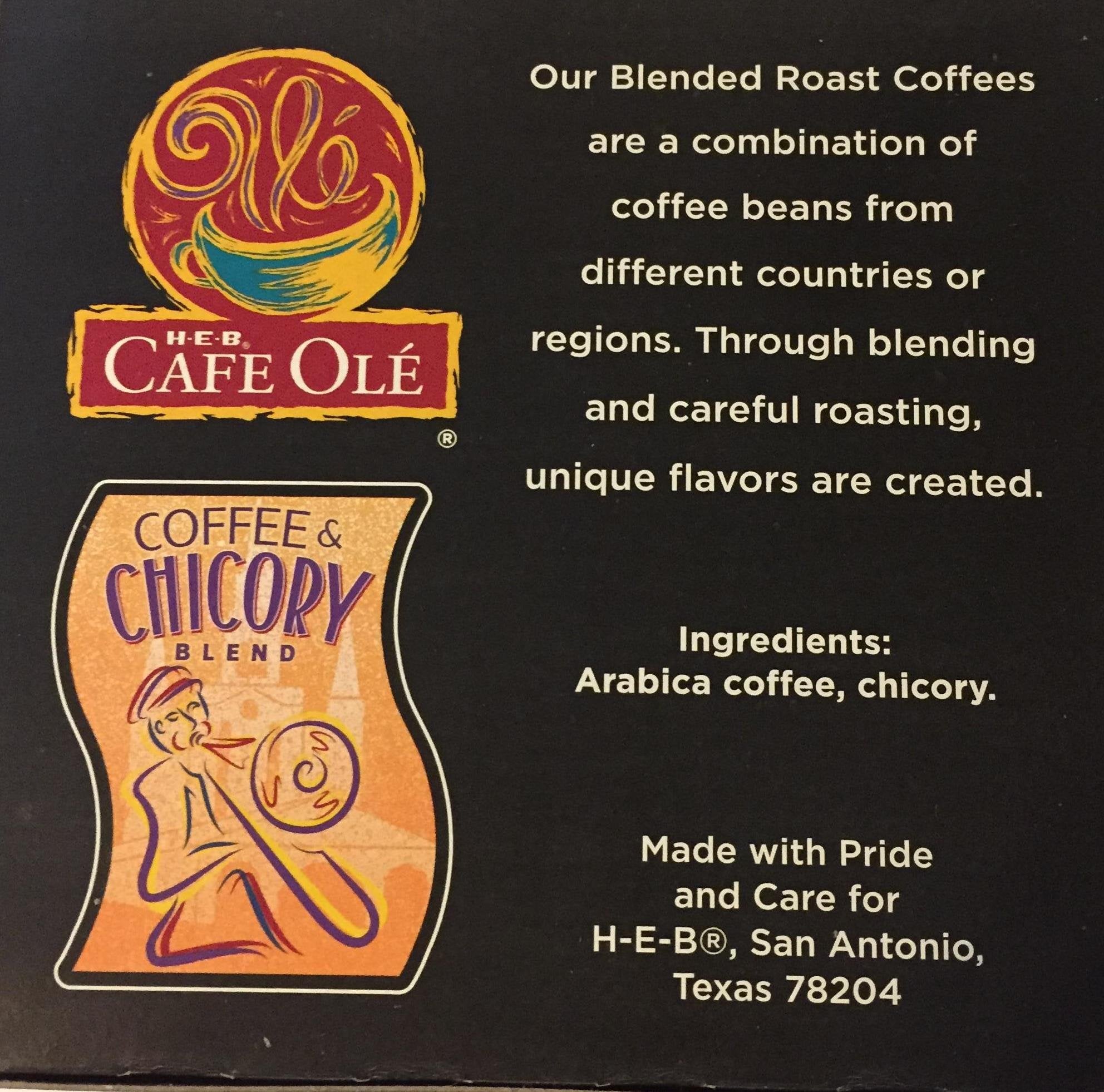 HEB Cafe Ole Coffee and Chicory Blend Pods compatible with Keurig