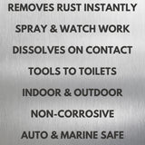 Wash Safe™ GETS RUST OFF | Non-Corrosive, Non-Bleach Rust & Hard Water Stain Remover | Water-Based, Fast-Acting Formula for Metal, Concrete, Tools