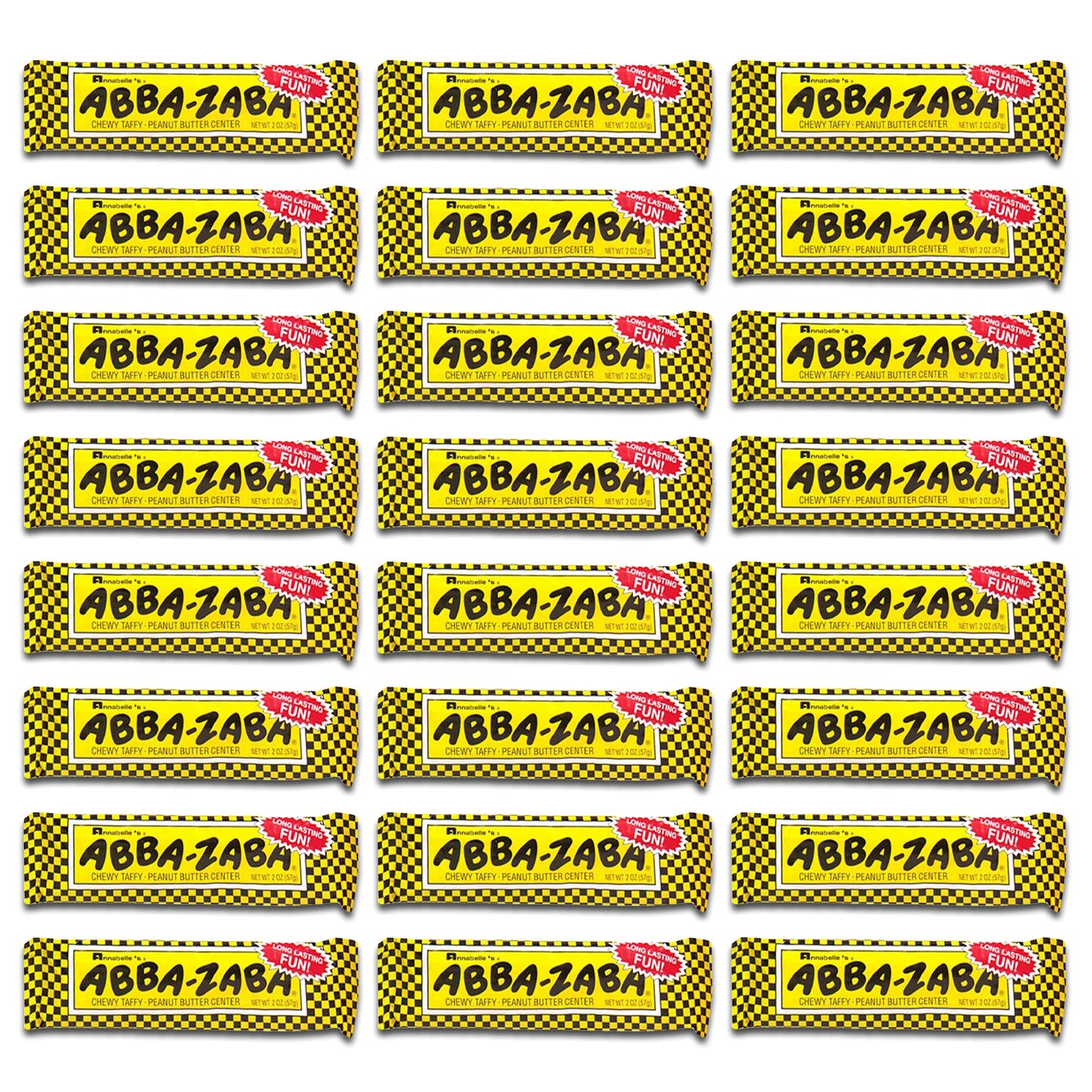 Annabelle's Abba-Zaba Chewy Taffy Peanut Butter Center, 1.8-Ounce Bars (Pack of 24)