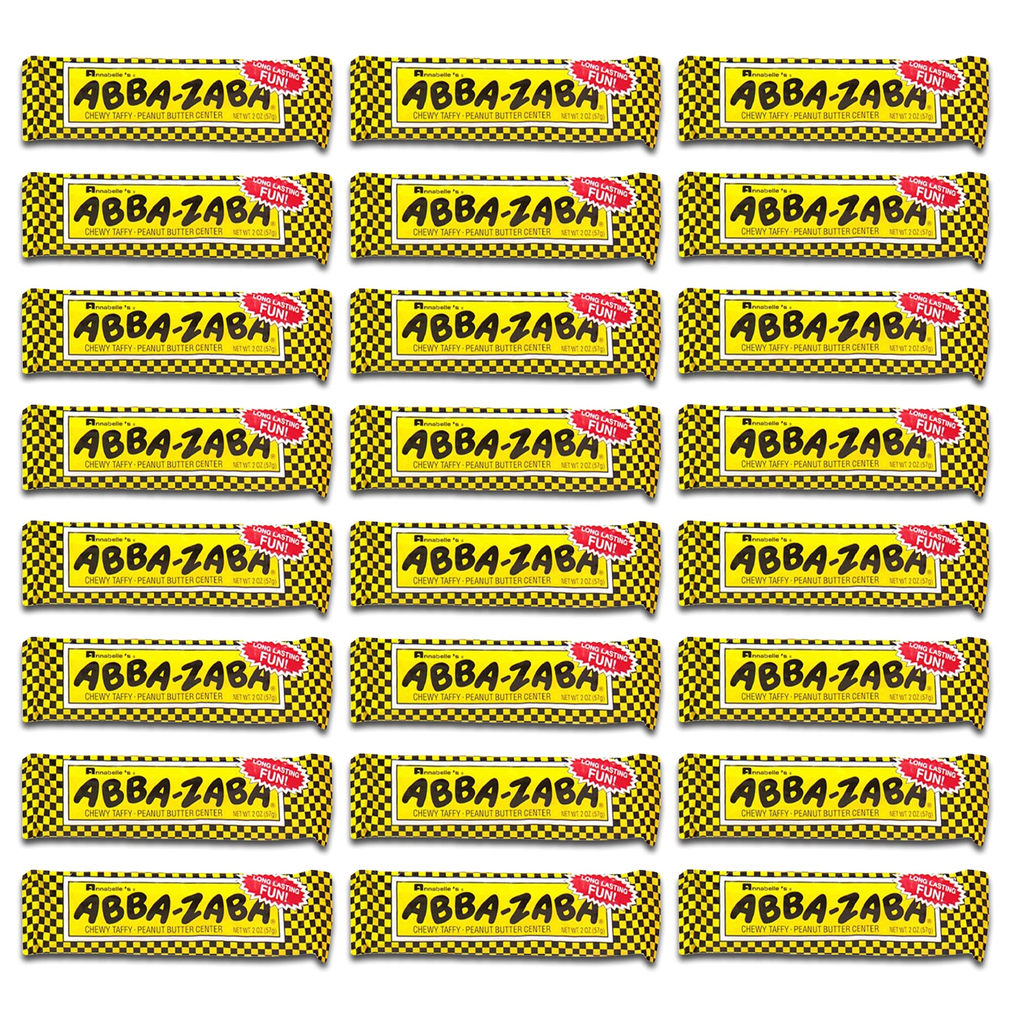 Annabelle's Abba-Zaba Chewy Taffy Peanut Butter Center, 1.8-Ounce Bars (Pack of 24)