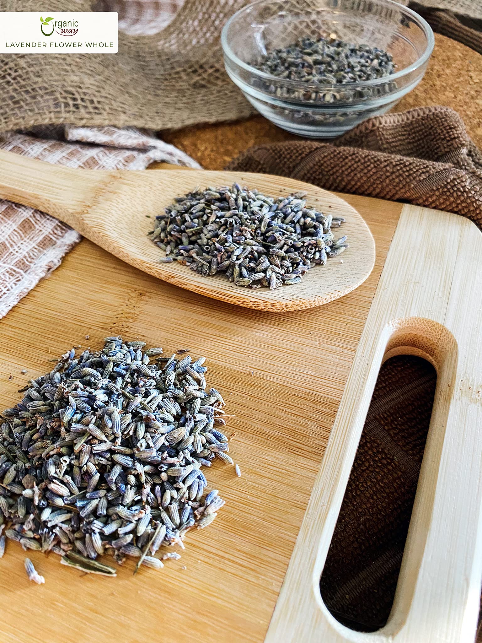 Organic Way Dried Lavender Flower Buds Whole (Lavandula) - European Wild-Harvest | USDA & Kosher Certified | Vegan, Non GMO & Gluten Free | Resealable