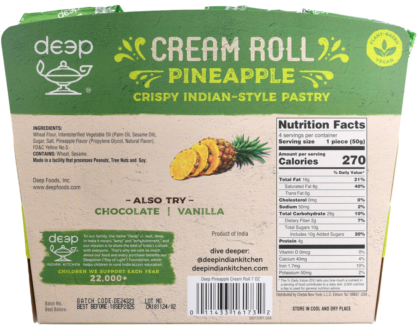 Cream RollsPineapple 4 Piece (7oz)