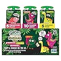 GoGo squeeZ No Sugar Added Fruit & veggieZ Applesauce and Puree Variety Pack, Jurassic Pear, Roarrrr Berry & Prehistoric Peach, 3.2 oz Pouches (Pack