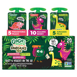 GoGo squeeZ No Sugar Added Fruit & veggieZ Applesauce and Puree Variety Pack, Jurassic Pear, Roarrrr Berry & Prehistoric Peach, 3.2 oz Pouches (Pack