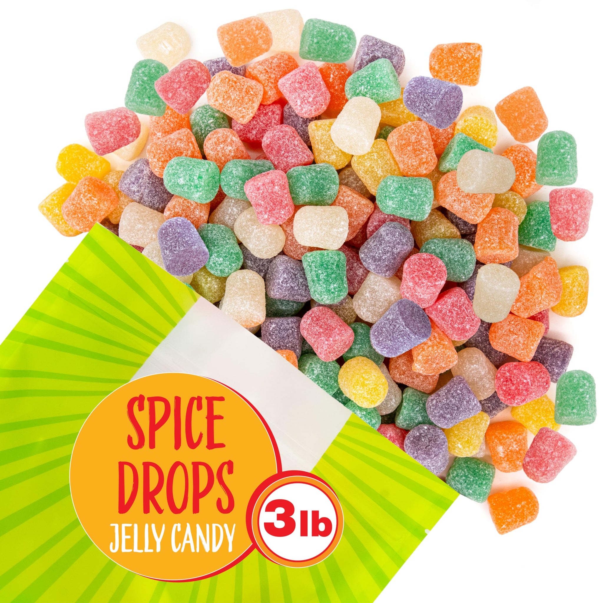 Spice Drops 3 Pound Bag | Spiced Gum Drops Candy | Assorted Flavors Old Fashioned Candy | Cinnamon, Peppermint, Spearmint, Wintergreen, Clove, Anise