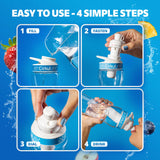 Cirkul 22oz. BPA-Free Plastic Water Bottle Starter Kit with Blue Lid, 2 Flavor Cartridges (1 LifeSip Fruit Punch, 1 FitSip Mixed Berry) No Sugar, Zero