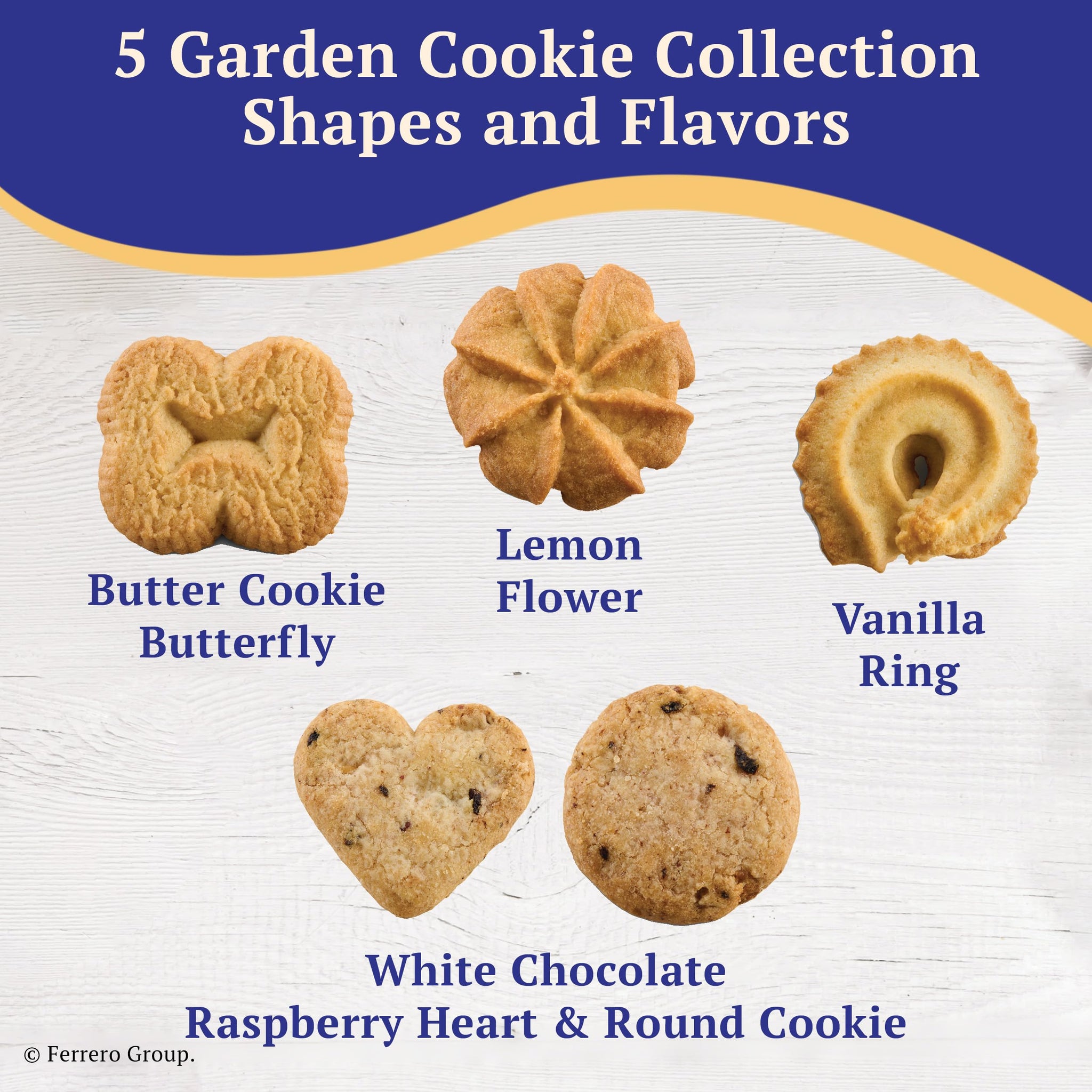 Royal Dansk Danish Butter Cookies, Garden Cookie Collection, Premium Assortment of Classic Butter Cookies in a Recyclable Tin, 10.6 oz