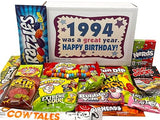 RETRO CANDY YUM 1994 32nd Birthday Nostalgic Candy Gift Basket Box 90s Assortment from Childhood Memories for 32 Year Old Woman or Man Born 1994 JR