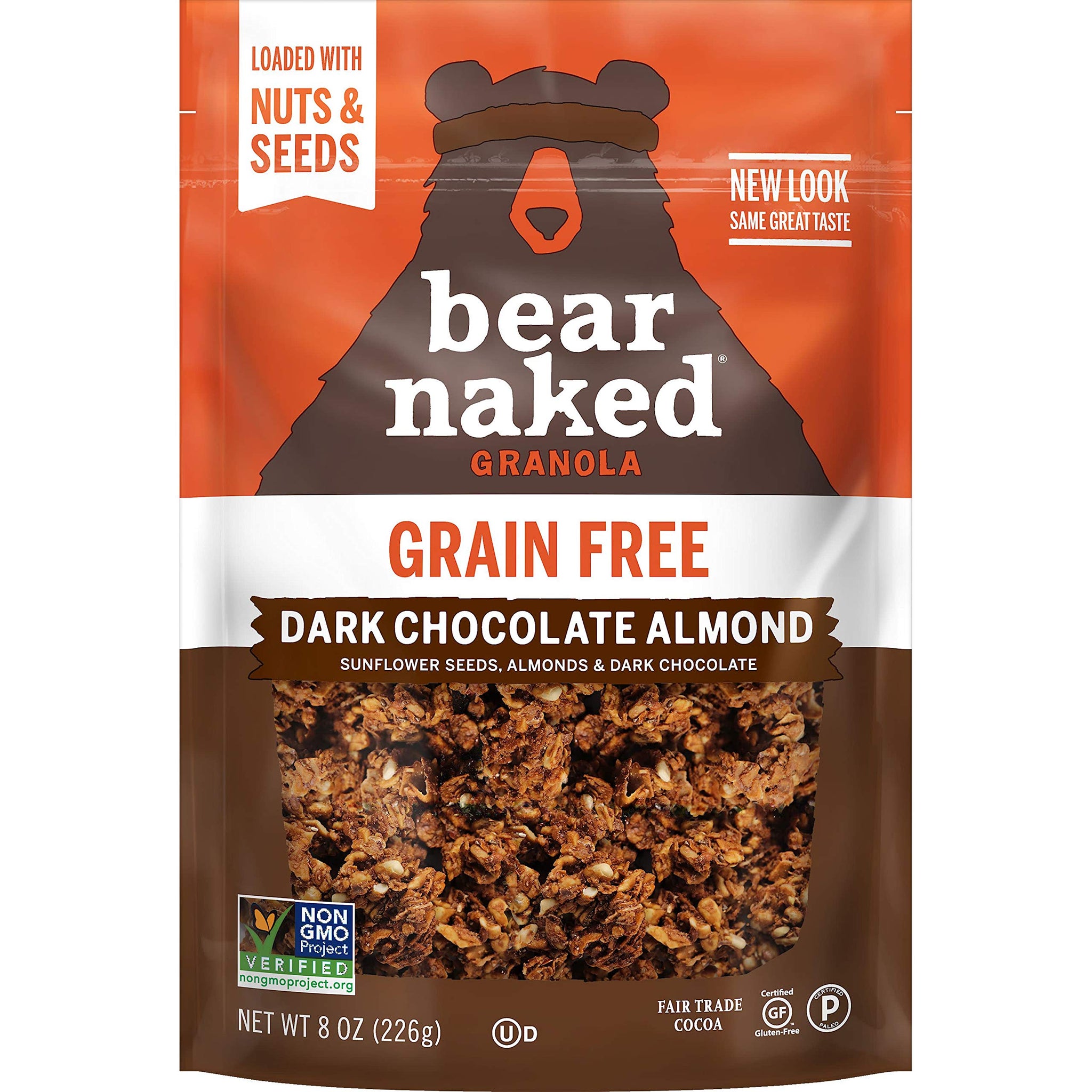 Bear Naked, Dark Chocolate Almond, Granola, Grain-Free, Non-GMO Project Verified, Gluten-Free, Paleo, Breakfast Cereal, 8oz Bag
