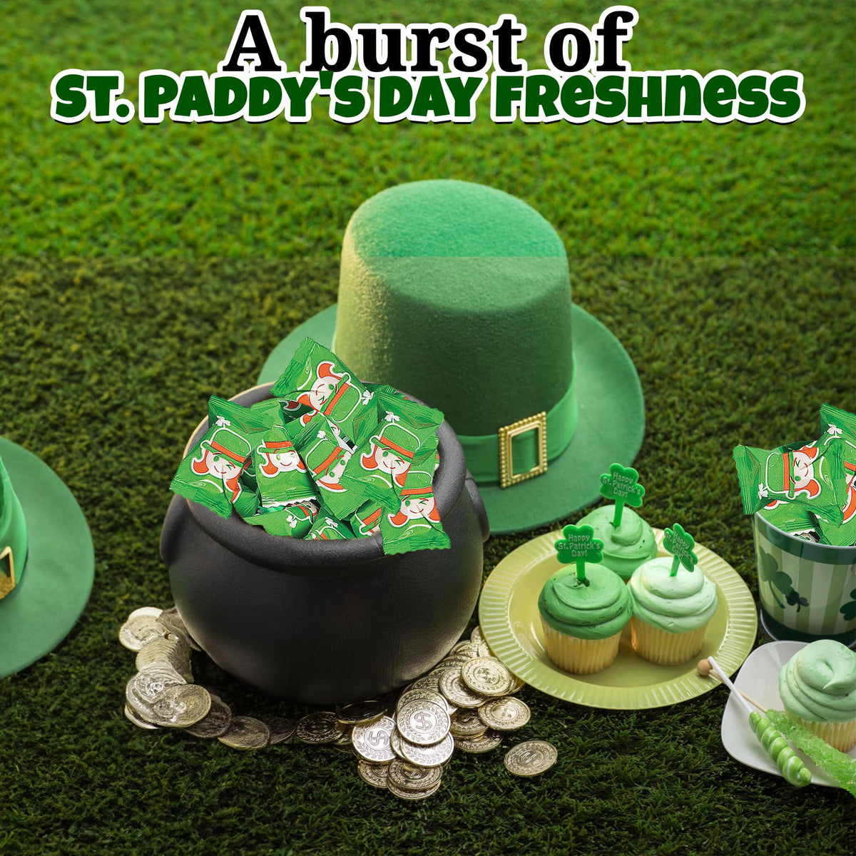 St. Patrick's Day Leprechaun Sweet Cream Buttermints Candy - 108 Pieces - Individually Wrapped