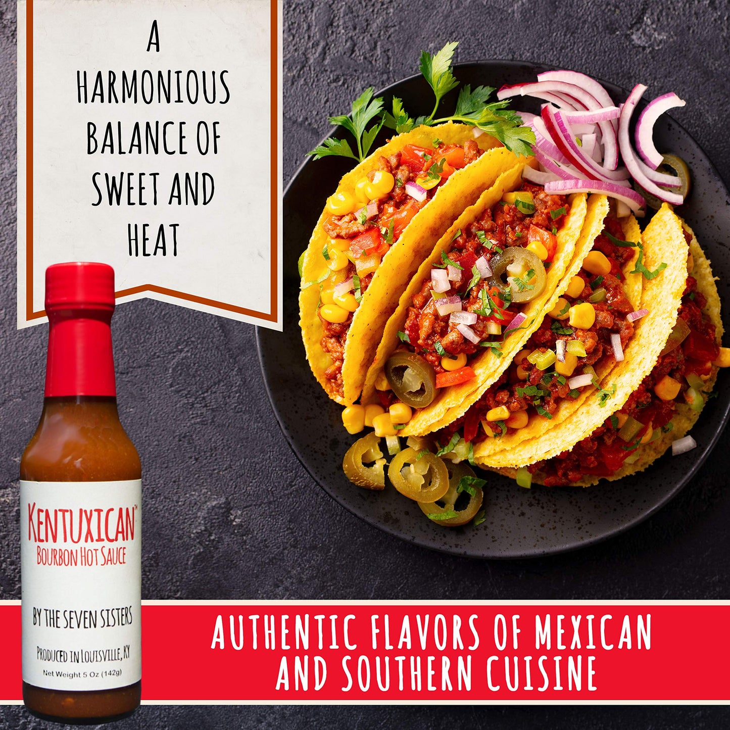 Kentuxican Bourbon Hot Sauce - Premium Mexican Hot Sauce Made with Authentic Kentucky Bourbon, Habanero, Carolina Reaper, Chile de Arbol - Natural