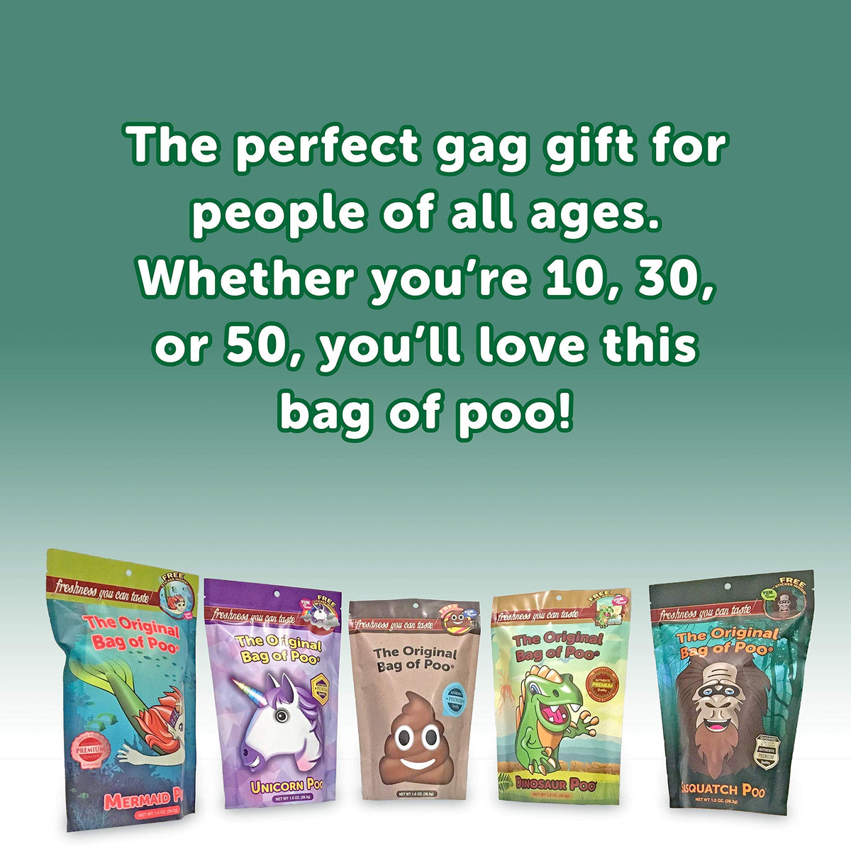The Original Bag of Poo®, Sasquatch Poo (Black Cherry Flavor Cotton Candy) Novelty Poop Gag Gift. Free sticker inside.