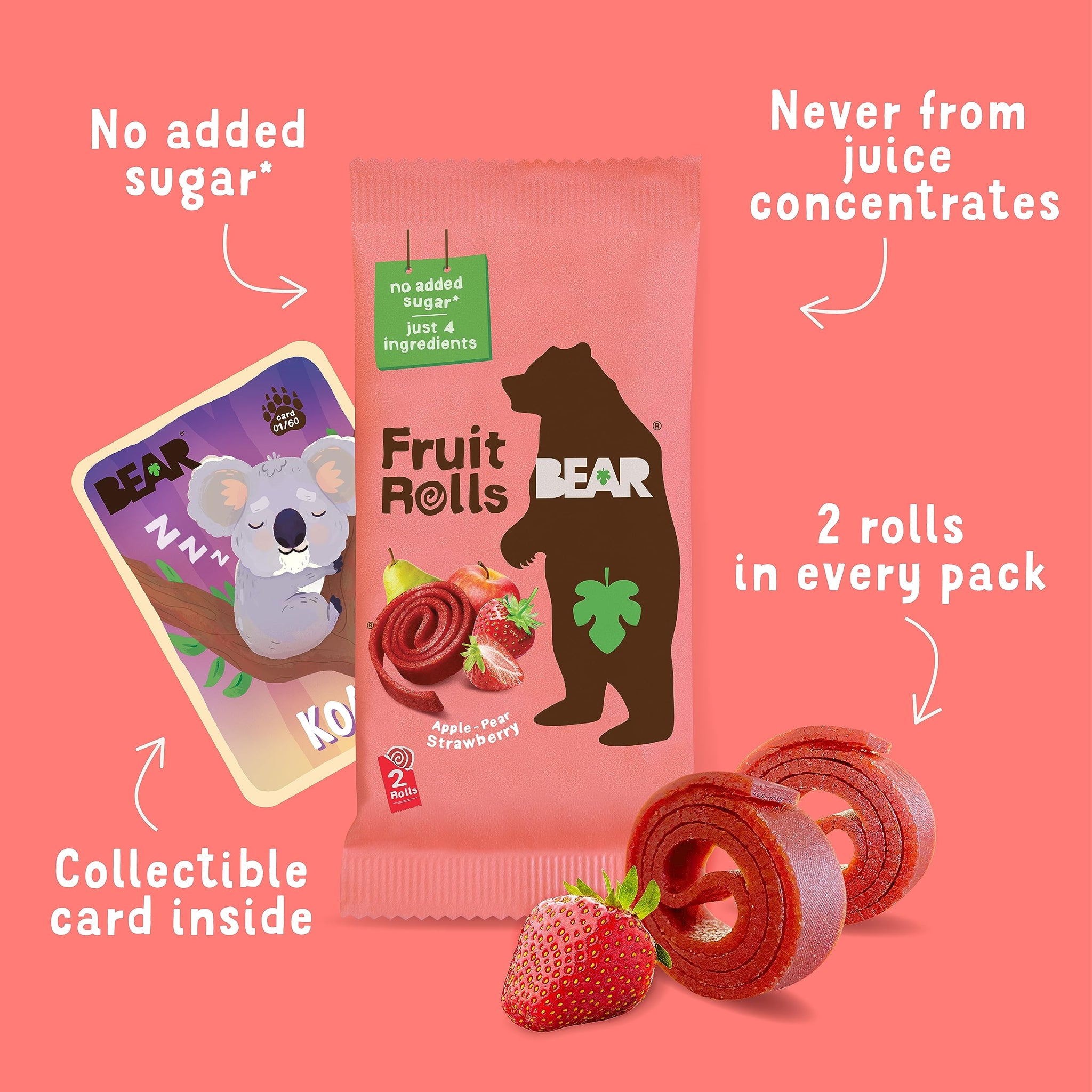 BEAR Strawberry Yo Yo's Fruit Rolls 5 Count, .7 OZ