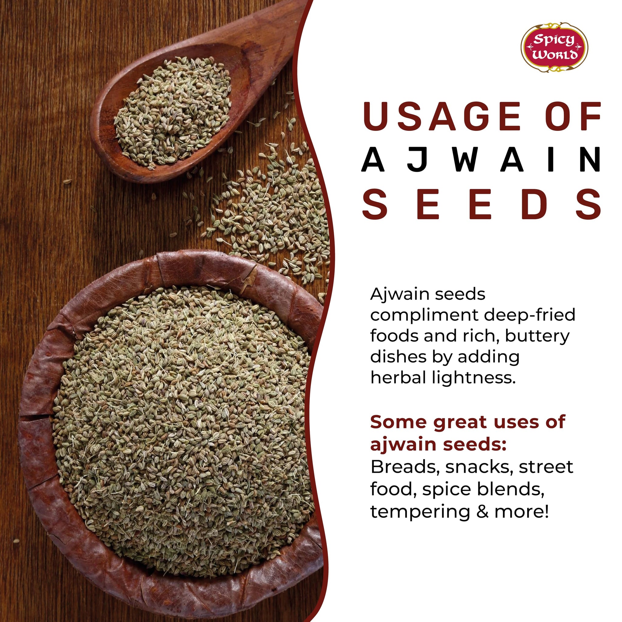 Spicy World Ajwain Seeds 5 LB Bulk Jar - Carom Seeds, Bishops, 100% Natural, Premium Quality - Great for Tea, Breads, Spice Rubs, Digestion and More