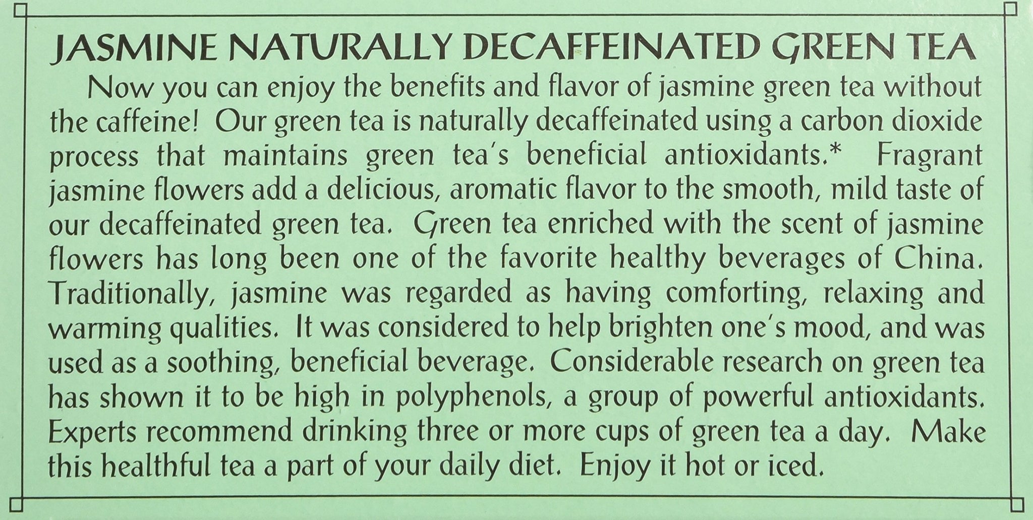 Triple Leaf Tea, Inc Tea, Jasmine Green, Decaf, 20-Count (Pack of 6)