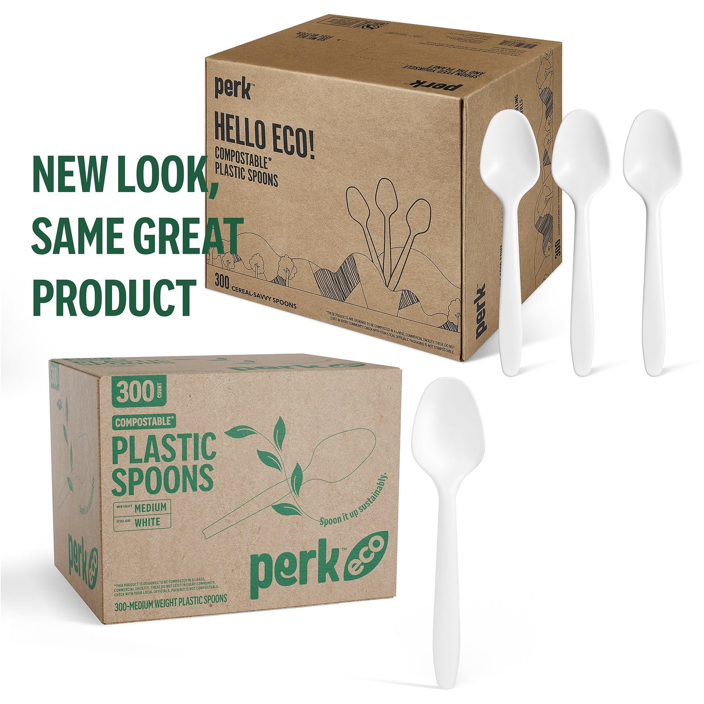 Staples Compostable Plastic Spoons, White, Mediumweight PLA Disposable Utensils for Office & Catering