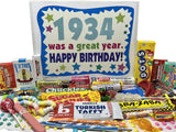 RETRO CANDY YUM ~ 1934 92nd Birthday Gift Box of Nostalgic Retro Candy Mix from Childhood for 92 Year Old Man or Woman Born 1934