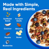 NuTrail Nut Granola Cereal, Blueberry Cinnamon, No Sugar Added, Gluten Free, Grain Free, Keto, Low Carb, Healthy Breakfast Cereal 8 oz. 3 Count