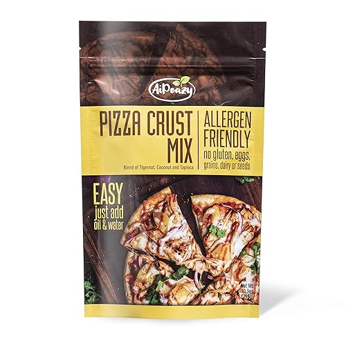 AiPeazy - Flatbread Pizza Crust Mix - With Tigernut Flour - Non-GMO - No Gluten, Soy, Eggs, Grains, Dairy, Nuts, or Seeds - Suitable for Gluten Free, Paleo, Vegan, and Aip Diets - 10.3 Ounce Package
