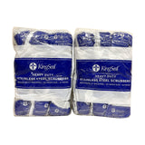 24 Count | KingSeal Stainless Steel Scrubbers, Scrub Pads, Heavy Duty, 50 gram Weight, Individually Wrapped - 2 Packs of 12 Scrubbers