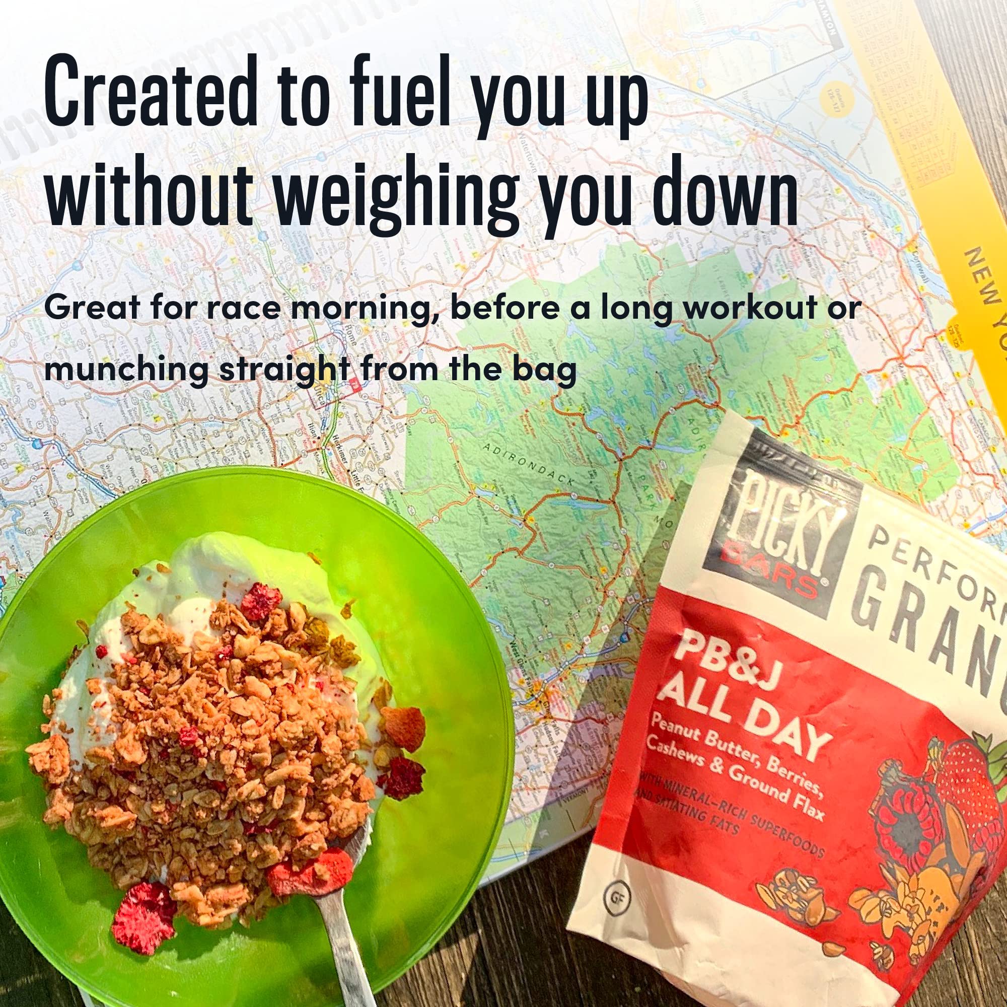 Picky Bars Performance Protein Granola, Gluten Free, Non-GMO, Non-Dairy, PB&J All Day, 10.6 Oz Bag (10 Servings)