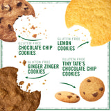 Tate's Bake Shop Gluten Free Cookies Variety Pack, Lemon, Ginger Zinger, Chocolate Chip, and Tiny Chocolate Chip Cookies, 4 Bags