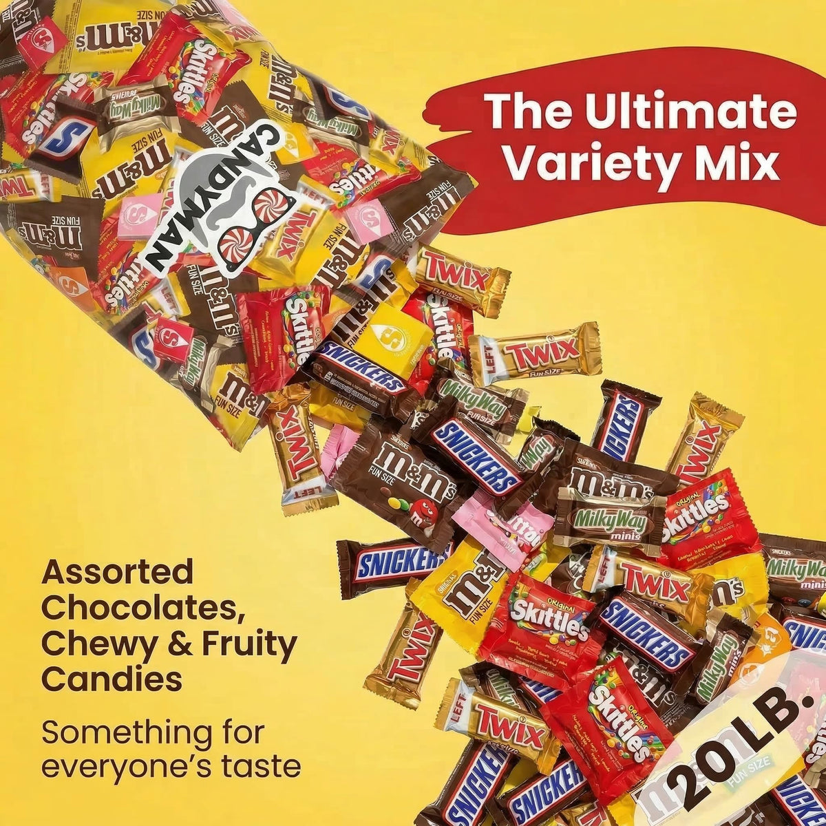 Candyman Easter Candy Variety Pack, 20 lb Bulk Individually Wrapped Candy