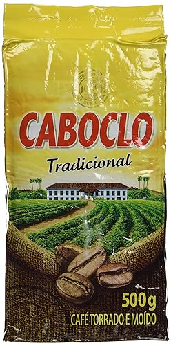 Roast n' Ground Coffee From Brazil - Café Torrado e Moido - Caboclo 17.60oz (500g) GLUTEN FREE
