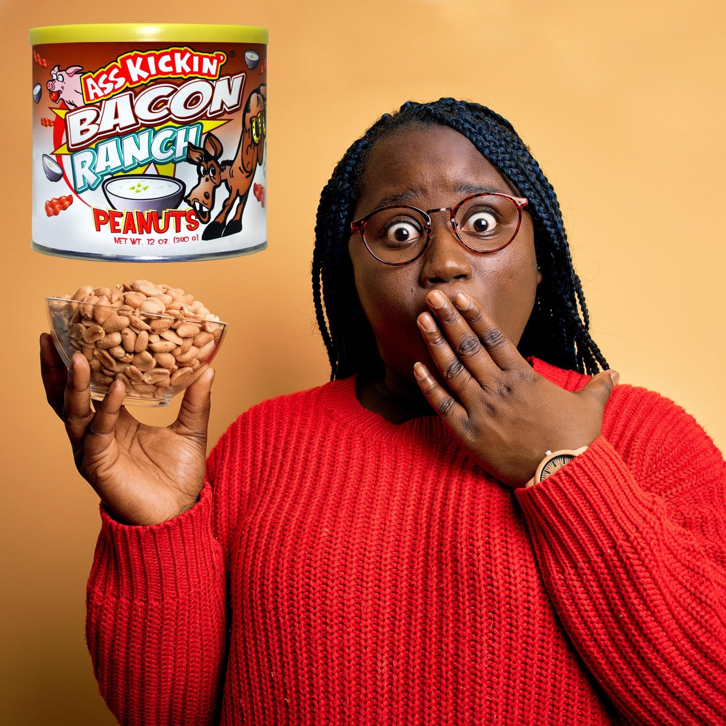 ASS KICKIN’ Bacon Ranch Peanuts - 12oz - Ultimate Gourmet Gift Peanuts - Try if you dare!