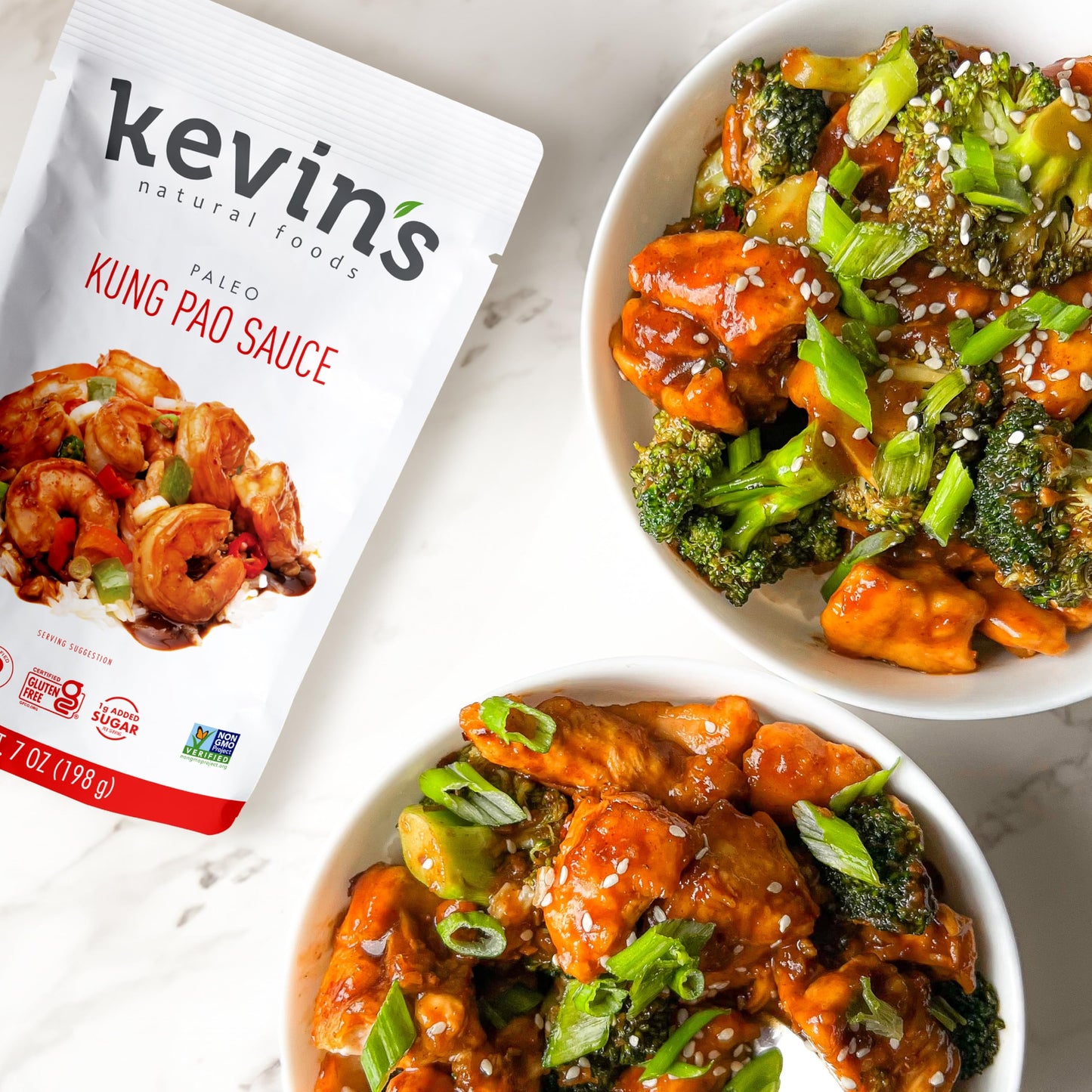 Kevin's Natural Foods Kung Pao Sauce - Keto and Paleo Simmer Stir-Fry Sauce, Gluten Free, No Preservatives, Non-GMO - 3 Pack