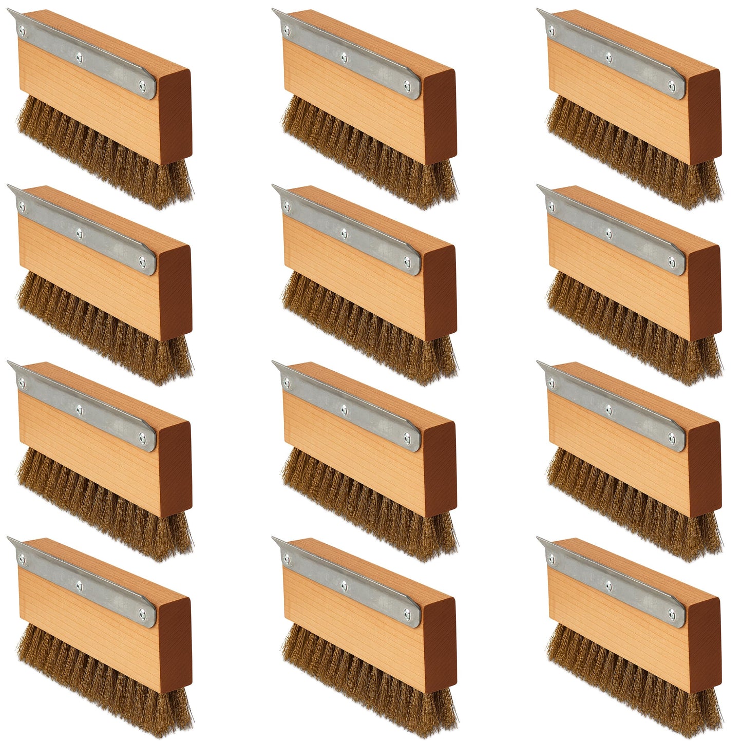 Carlisle Sparta Pizza Oven Brush with Scraper, Brass Wire Bristles, Stainless Steel Scraper, Brown, 8.5" x 4.25" x 1.5" (Pack of 12)