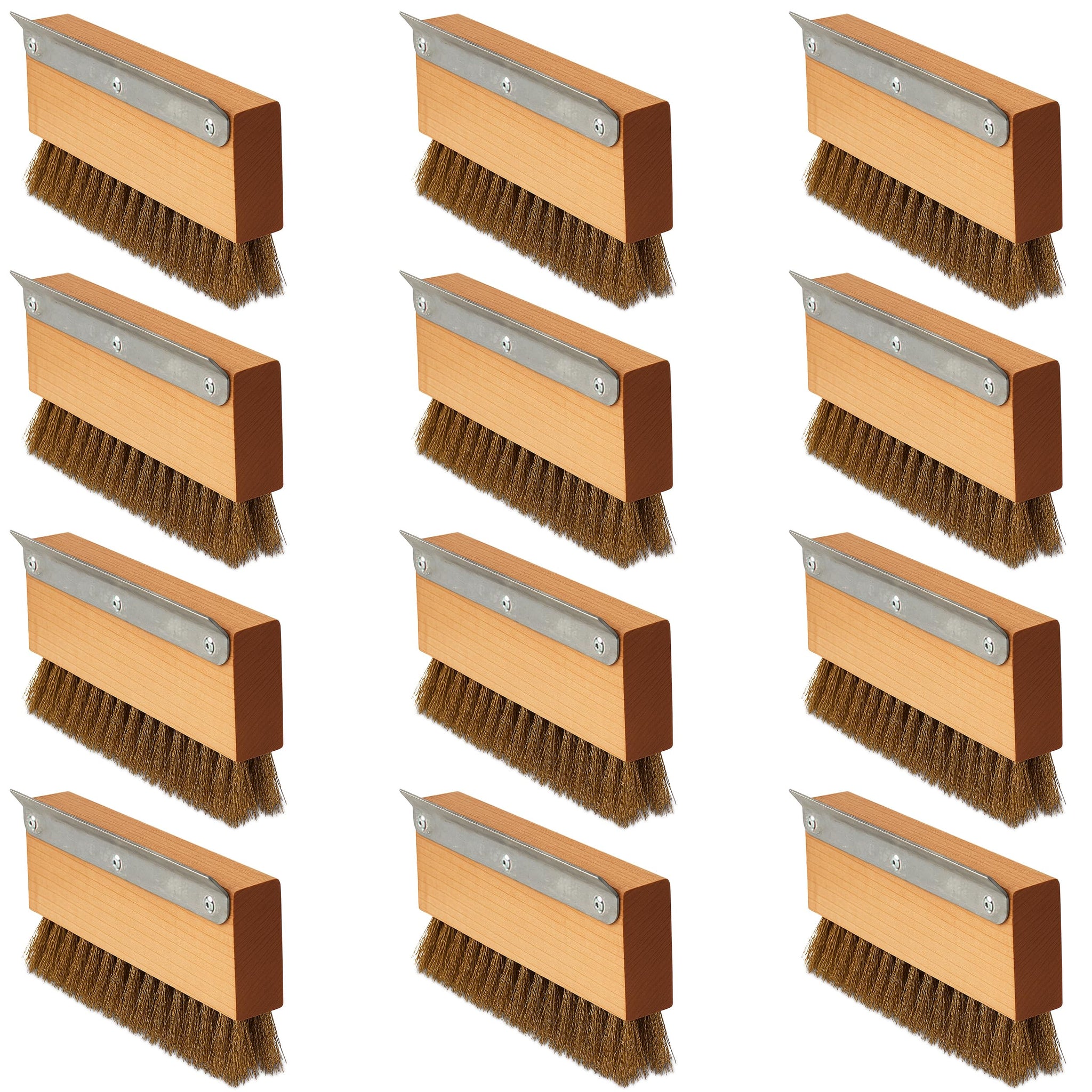 Carlisle Sparta Pizza Oven Brush with Scraper, Brass Wire Bristles, Stainless Steel Scraper, Brown, 8.5" x 4.25" x 1.5" (Pack of 12)