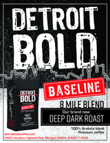 America's. Boldest. Coffee. Dark Roast - Whole Bean - 16 Ounce Bag - 100% Arabica - Detroit Bold Coffee Baseline Blend
