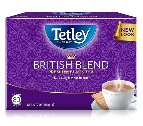 Tetley British Blend Premium Black Tea, Regular, 80 Teabags (Pack of 1)