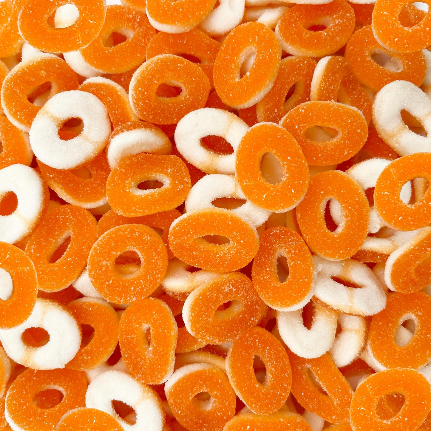 Peach Rings - 2 Pound Pack - Peach Gummy Candies - Sugar Coated Sweet & Sour Candy - Chewy Gummy Rings for Snacking, Sharing, Office Jars & Gift