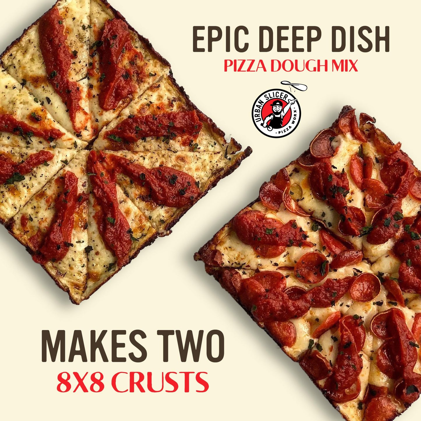 Urban Slicer Pizza Worx - 3 Pack Variety Pizza Doughs & 3 Pizza Sauces - Neapolitan, Deep Dish, and Grilling Dough - Pizza Making Kit - Makes 6 Pizzas
